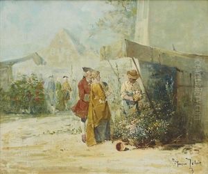 At The Flower Market by Maurice Leloir