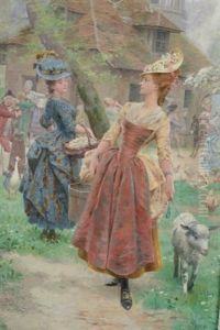 Fete Galante Au Hameau De La Reine by Maurice Leloir