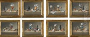 Still Lives On Stone Ledges (8 Works) by Paul Lelong