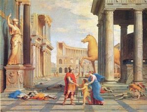 La Cueillette Des Pommes (+ Les Oisillons Presentes; 2 Works, 1 Signed) by Jean (Lemaire-Poussin) Lemaire