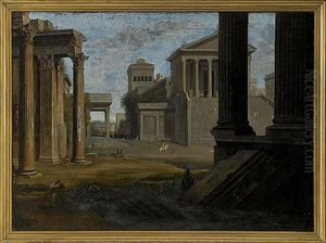 Antik Stadsvy by Jean (Lemaire-Poussin) Lemaire