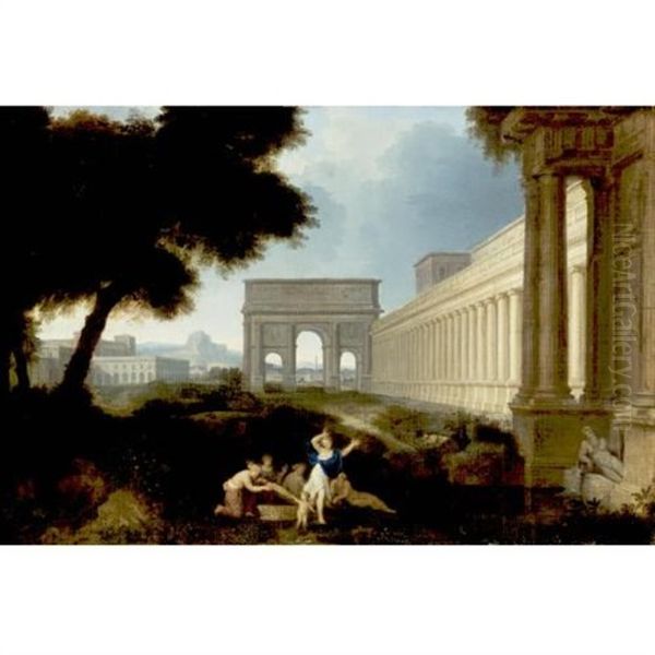 Classical Figures In An Architectural Landscape - view 1