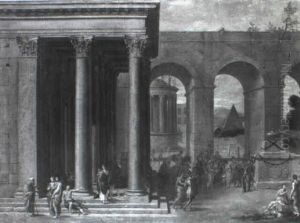 Personnages Romains Devant Le Tombeau D'achille