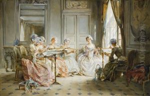 The Embroidery Class by Madeleine Jeanne Lemaire