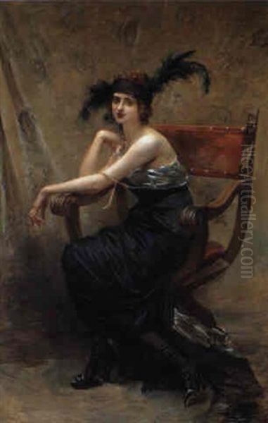 Femme Assise Dans Un Fauteuil Dagobert - view 1