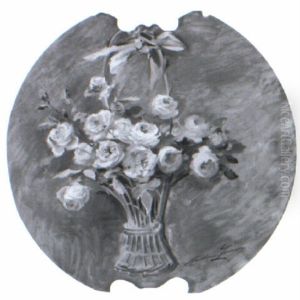 A Still Life With Roses In A Basket