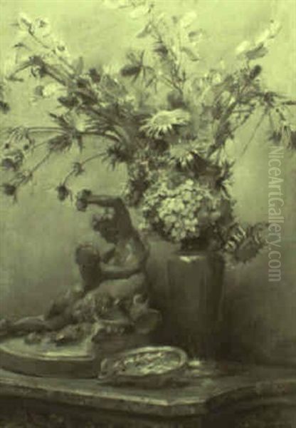 Still Life With Hydrangeas On A Table - view 1