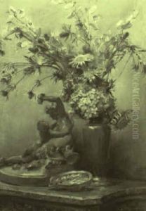 Still Life With Hydrangeas On A Table by Madeleine Jeanne Lemaire