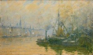 Vue De Rouen by Leon Jules Lemaitre
