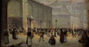 Devant Les Halles by Leon Jules Lemaitre