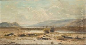 Schilfbewachsene Uferlandschaft by Nathanael Lemaitre