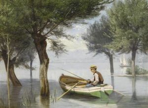 Fischboot Auf Dem See by Nathanael Lemaitre