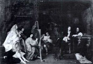 An Artist Of The Court Of Charles Ii by Jacques Edmond Leman
