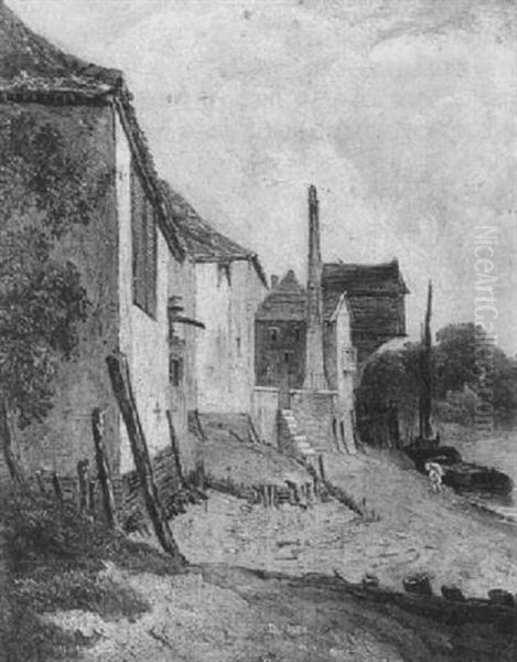 Landscape With Buildings By The River's Edge - view 1