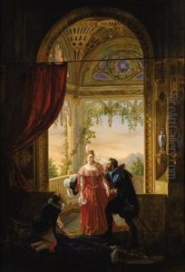 Henri Iv And His Mistress by Louis Nicolas Lemasle