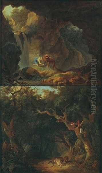 Chasseur Decouvrant Une Tigresse (+ Chasseur Retirant Une Epine De La Patte D'un Lion; Pair) - view 1