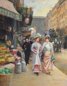 Elegantes En Promenade by Basile Lemeunier