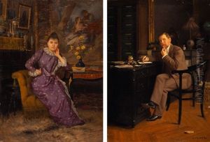 Gegenstucke: Bildnisse Eines Ehepaares In Interieur