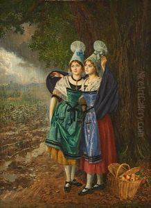 Elegantes Au Panier De Fruits by Basile Lemeunier