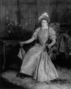 Elegante A L'ombrelle by Basile Lemeunier