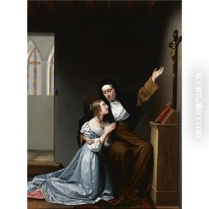 Madame De La Valliere Giving Instruction In Piety To Her Daughter Mlle. De Blois