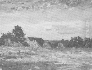 Landschaft Mit Bauernhausern by Georg Lemm