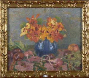 Nature Morte Aux Fleurs, Aux Fruits Et Aux Legumes by Georges Lemmen