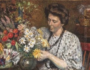 Femme Aux Fleurs - La Fleuriste by Georges Lemmen