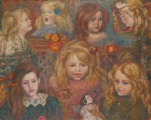 Les Petites Filles (+ Nu De Jeunes Femmes (study), Verso) by Georges Lemmen