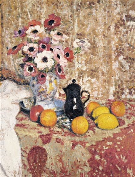 Nature Morte Aux Anemones Et Fruits - view 1