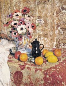 Nature Morte Aux Anemones Et Fruits