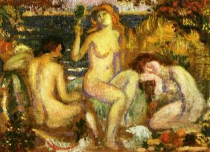 Drie Baadsters - Trois Baigneuses by Georges Lemmen