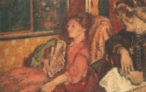 La Causerie Ou Deux Femmes Dans Un Interieur by Georges Lemmen