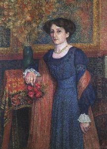 Elegante Au Salon ( La Dame En Bleu ) by Georges Lemmen
