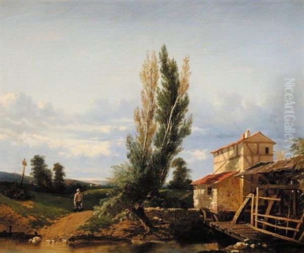 Le Retour Au Moulin by Theophile Victor Emile Lemmens
