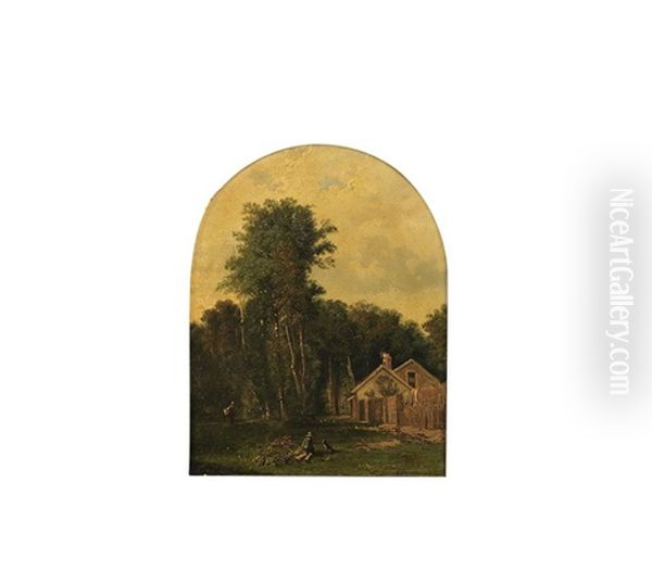 Le Repos Du Jeune Paysan Et De Son Chien A L'oree Du Bois - view 1