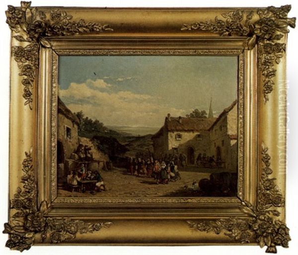 La Fete Au Village (set Of 4 After Leleux) - view 1