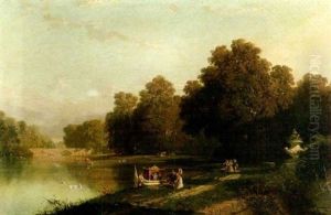 Promenade Dans Le Parc by Theophile Victor Emile Lemmens