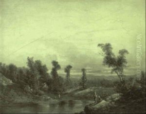 Idyllische Landschaft Bei Sonnenaufgang