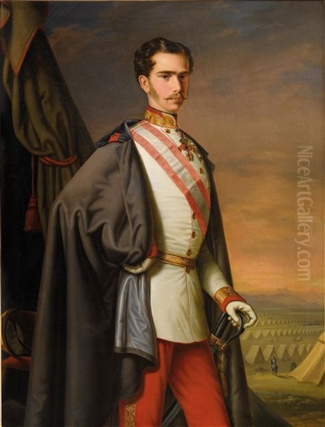 Emperor Franz Joseph I Of Austria, In The Uniform As A Fieldmarschall, In The Backround A Camp - view 1