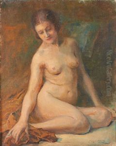 Nu Au Coin Du Feu by Georges (Ferdinand) Lemmers