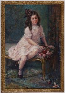 Portrait De Jeune Fille by Georges (Ferdinand) Lemmers