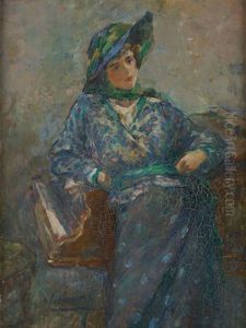 Jeune Femme Au Piano by Georges (Ferdinand) Lemmers