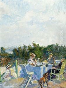 La Terrasse by Georges (Ferdinand) Lemmers