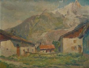 Aiguille Du Dru, Vallee De Chamonix by Georges (Ferdinand) Lemmers