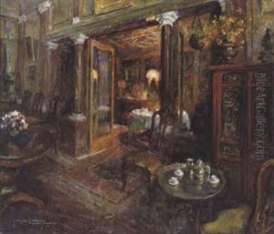 Le Salon Rouge by Georges (Ferdinand) Lemmers