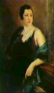 Dame Au Collier De Perles by Georges (Ferdinand) Lemmers