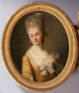 Portrait De Jeune Femme Au Corsage Orne De Fleurs by Elisabeth Lemoine