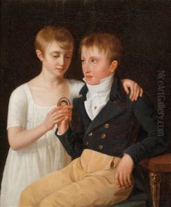 Portrat Der Geschwister Henri Und Adrienne De Chavagnac by Jacques Antoine Marie Lemoine