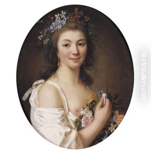 Portrait Of Madame De Genlis by Jacques Antoine Marie Lemoine